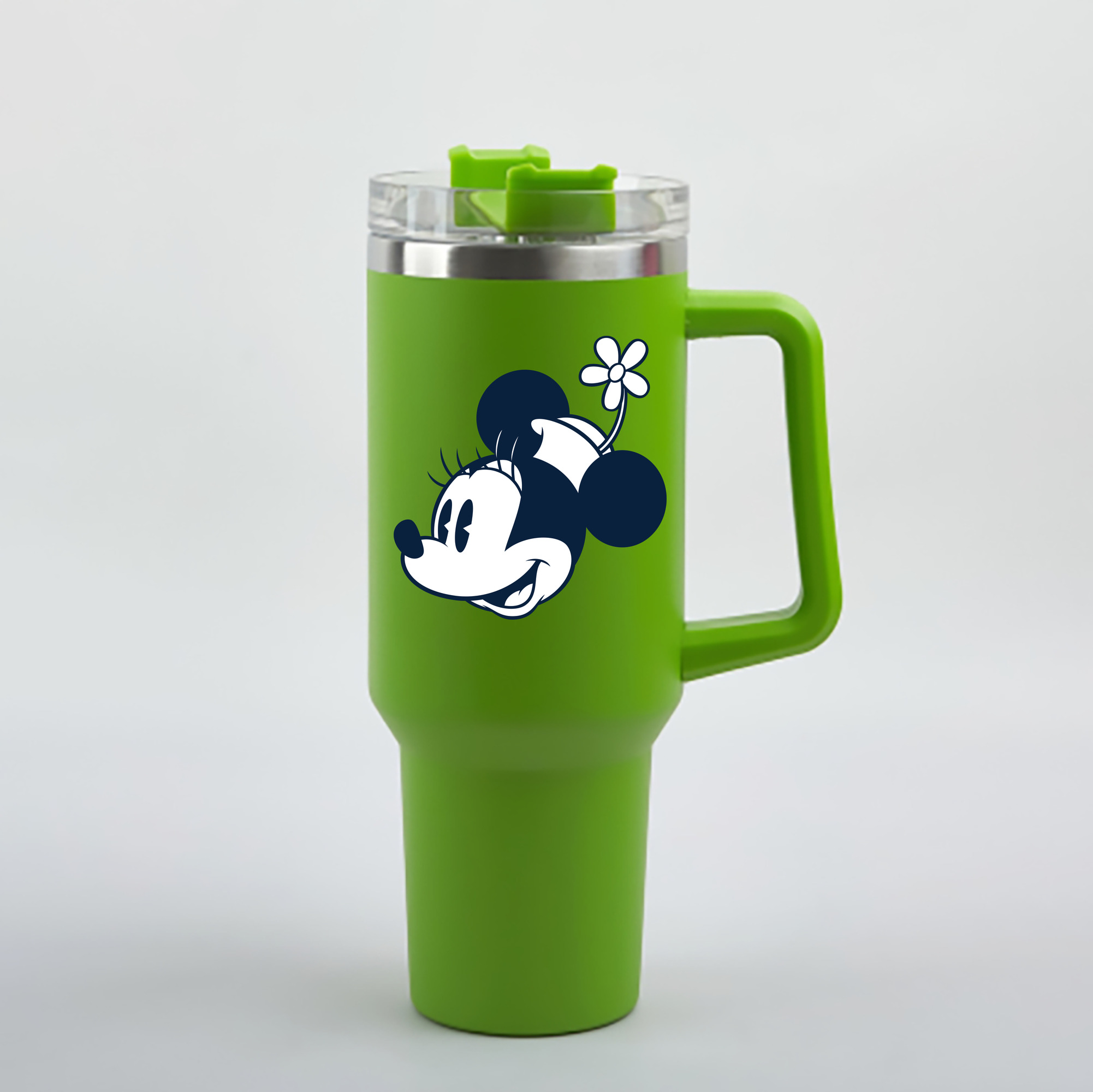 （画像用） ミッキーマウス Mickey Mouse 1200mL車用タンブラー - クリスタルステッカー（プラスチックストロー付き）